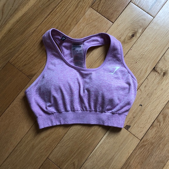 Gymshark Vital Seamless Pink Marl Sports Bra - Picture 4 of 6